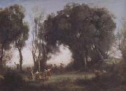 Jean Baptiste Camille  Corot Une matinee (mk11) oil painting on canvas